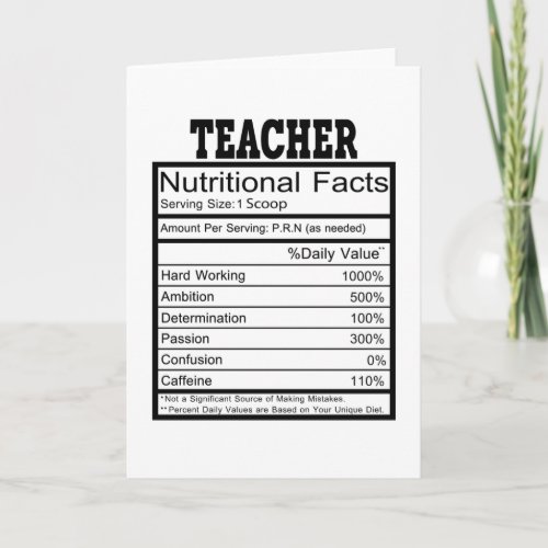 Teacher Card