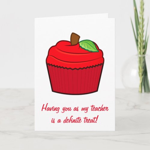 Teacher Card with Christmas Cupcake