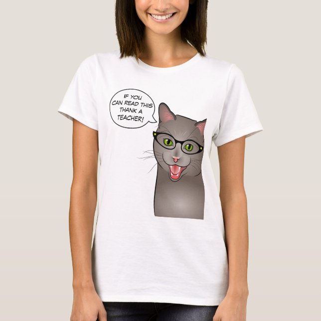 Teacher Cat Funny Customizable shirt (Front)