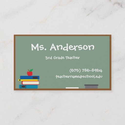 Customizable Teacher Chalkboard Business Card