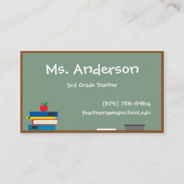 Teacher Chalkboard Business Card | Zazzle