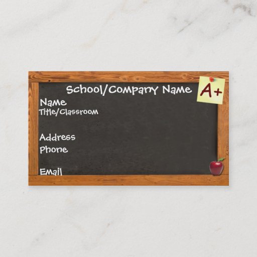 Customizable Teacher Chalkboard Business Card