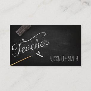Teacher chalkboard business card