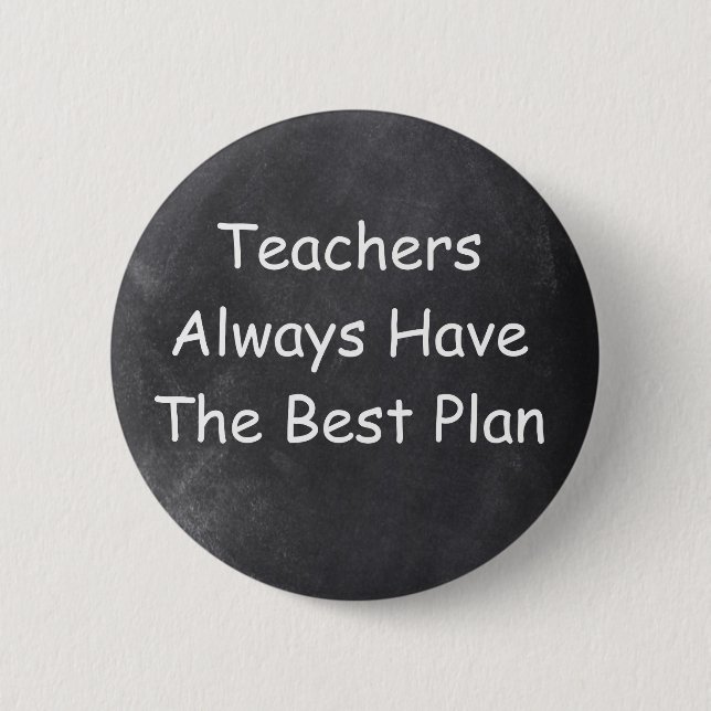 Teacher Chalkboard Design Gift Idea Button (Front)