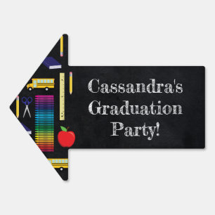 Teacher Chalkboard Graduation Arrow Sign
