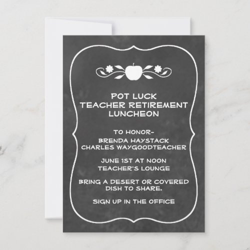 Teacher Chalkboard Look Invitation