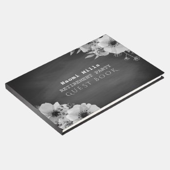 Teacher Chalkboard Retirement Party Vintage Floral Guest Book by angela65 at Zazzle