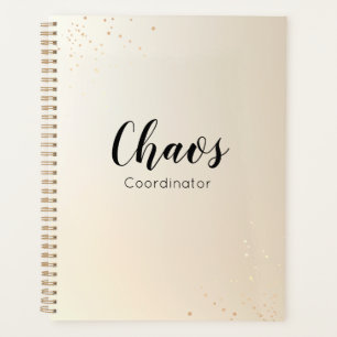 Teacher Chaos Coordinator Gold Glitter Script Planner