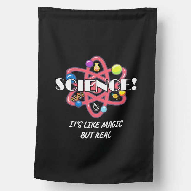 Teacher Chemistry Science Is Like Magic But Real House Flag (Front)
