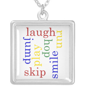 Teacher child play gift square necklace