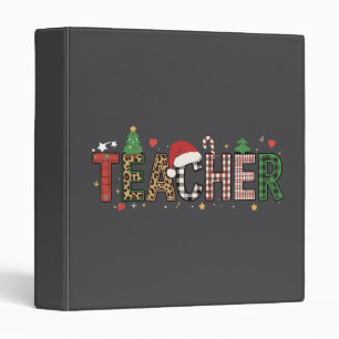 Teacher Christmas Alphabet Teachers Gift Student  3 Ring Binder