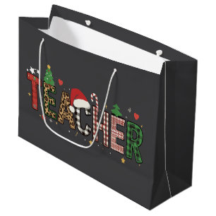 Teacher Christmas Alphabet Teachers Gift Student  Large Gift Bag