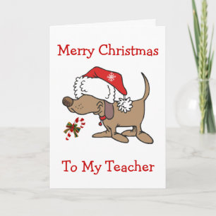 TEACHER/CHRISTMAS-CHRISTMAS PUPPY FOR TEACHER HOLIDAY CARD