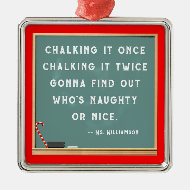 Teacher Christmas Collectible Metal Ornament (Front)