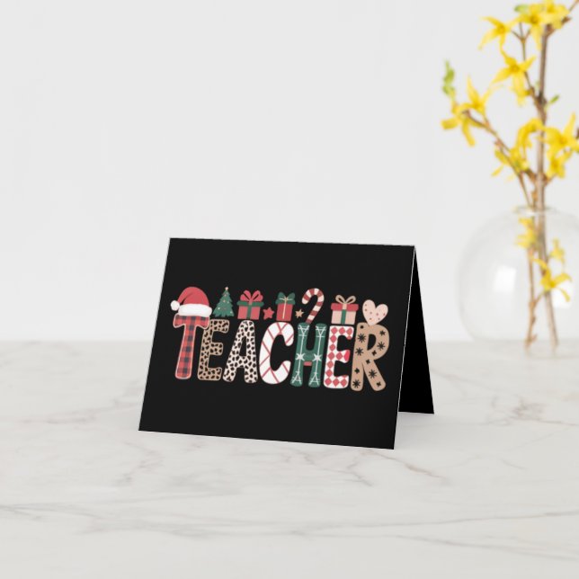 Teacher Christmas Life Teach Love Inspirational  Card (Yellow Flower)