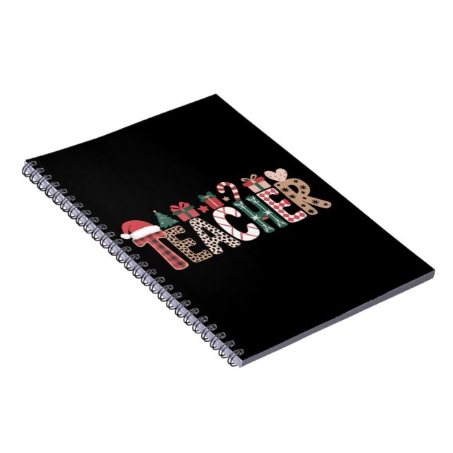 Teacher Christmas Life Teach Love Inspirational  Notebook (Right Side)