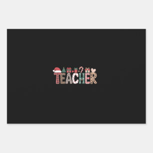 Teacher Christmas Life Teach Love Inspirational  Wrapping Paper Sheets