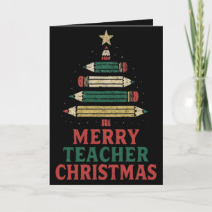 Teacher Christmas Pencil Tree Card