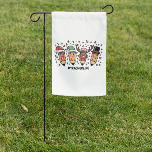Teacher Christmas Pencils Teacher Life Merry Xmas  Garden Flag