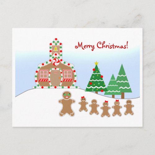 Teacher Christmas Postcard _ Gingerbread Scene