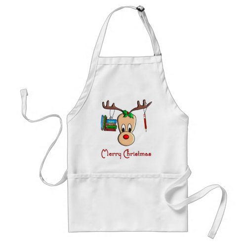 Teacher Christmas Reindeer__Adorable Gifts Adult Apron