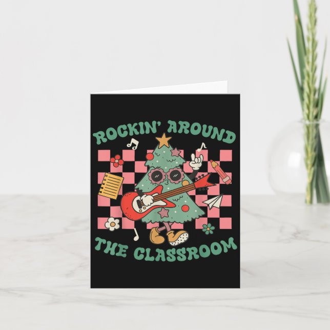 Teacher Christmas Rockin' Around The Clroom Men Wo Card (Front)