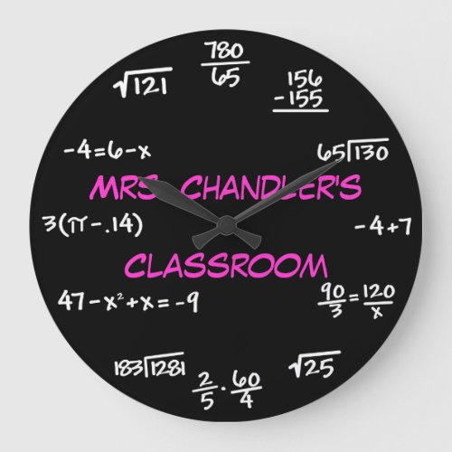 Teacher Classroom Chalkboard Math Clock _ Custom