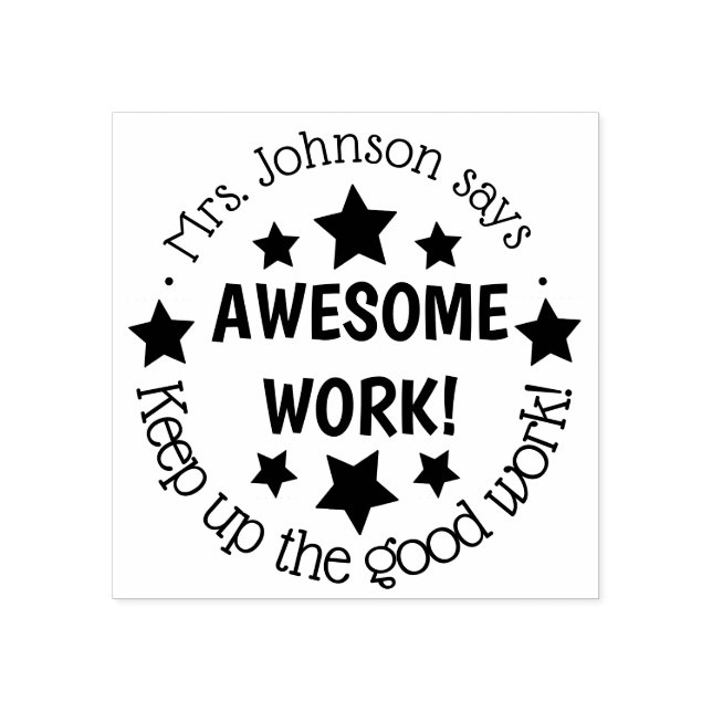 Teacher Classroom Spelling star homework Rubber Stamp (Imprint)