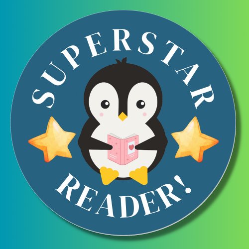 Teacher Classroom Superstar Reader Award  Classic Round Sticker