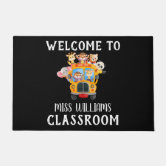 Teacher Cute Crayon Pattern Welcome To Classroom Personalized Doormat| Back To School Gift, Classroom Decoration