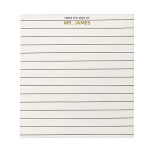 Teacher Clean Simple Lined Paper From The Desk Of Notepad