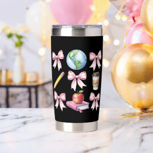 Teacher Coffee Bow Cute Appreciation Gifts Insulated Tumbler