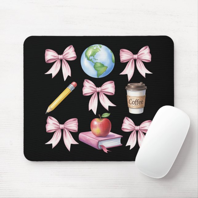 Teacher Coffee Bow Cute Appreciation Gifts  Mouse Pad (With Mouse)