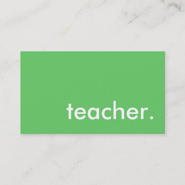 teacher. (color customizable) business card (Front)