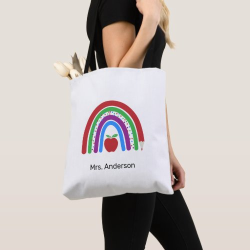 Teacher Colorful Cute Rainbow Tote Bag