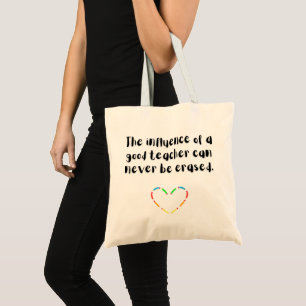 Teacher Colorful Pencil Heart Appreciation Tote Bag