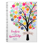 Teacher Colourful Apple  Tree Thank You Gift Notebook at Zazzle