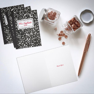 Teacher Composition Notebook Letterpress Thank You Card