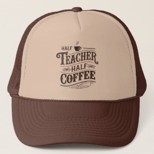 Teacher Cool retro word art coffee  Trucker Hat