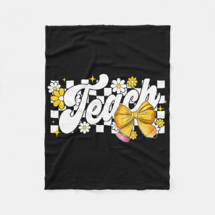 Teacher Coquette Bow Teacher Appreciation Back To Fleece Blanket