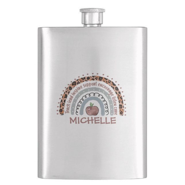 Teacher Core Values Rainbow Flask (Front)
