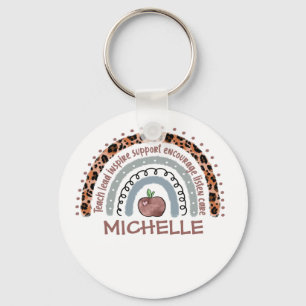 Teacher Core Values Rainbow Keychain