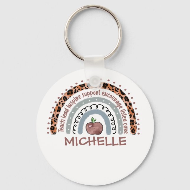 Teacher Core Values Rainbow Keychain (Front)