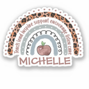 Teacher Core Values Rainbow Sticker