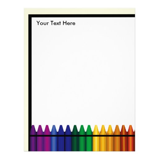 Teacher Crayon Design Letterhead Stationery | Zazzle