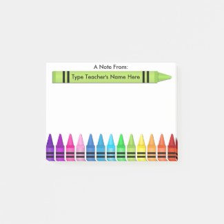 Teacher Crayon Personalized Post-it Note