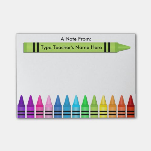 Teacher Crayon Personalized Post-it Note