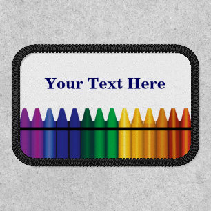 Teacher Crayons Rectangle Patch