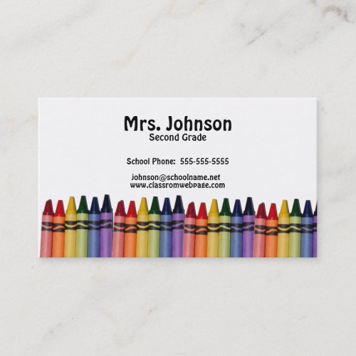 Teacher Crayons Template Business Cards