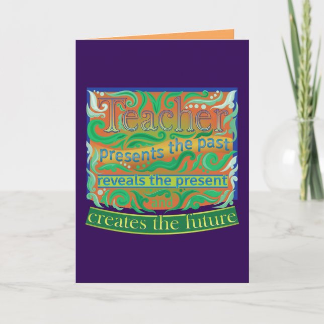 Teacher create the future / Teacher Appreciation Letterpress Thank You Card (Front)